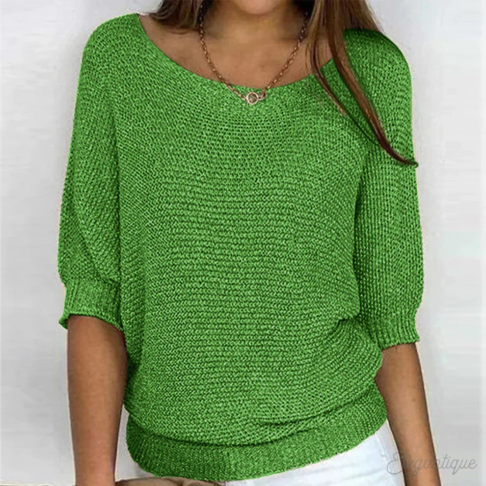 Damen eleganter Strickpullover mit Strickmuster und weichem Strick
