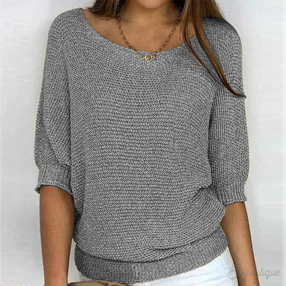 Damen eleganter Strickpullover mit Strickmuster und weichem Strick