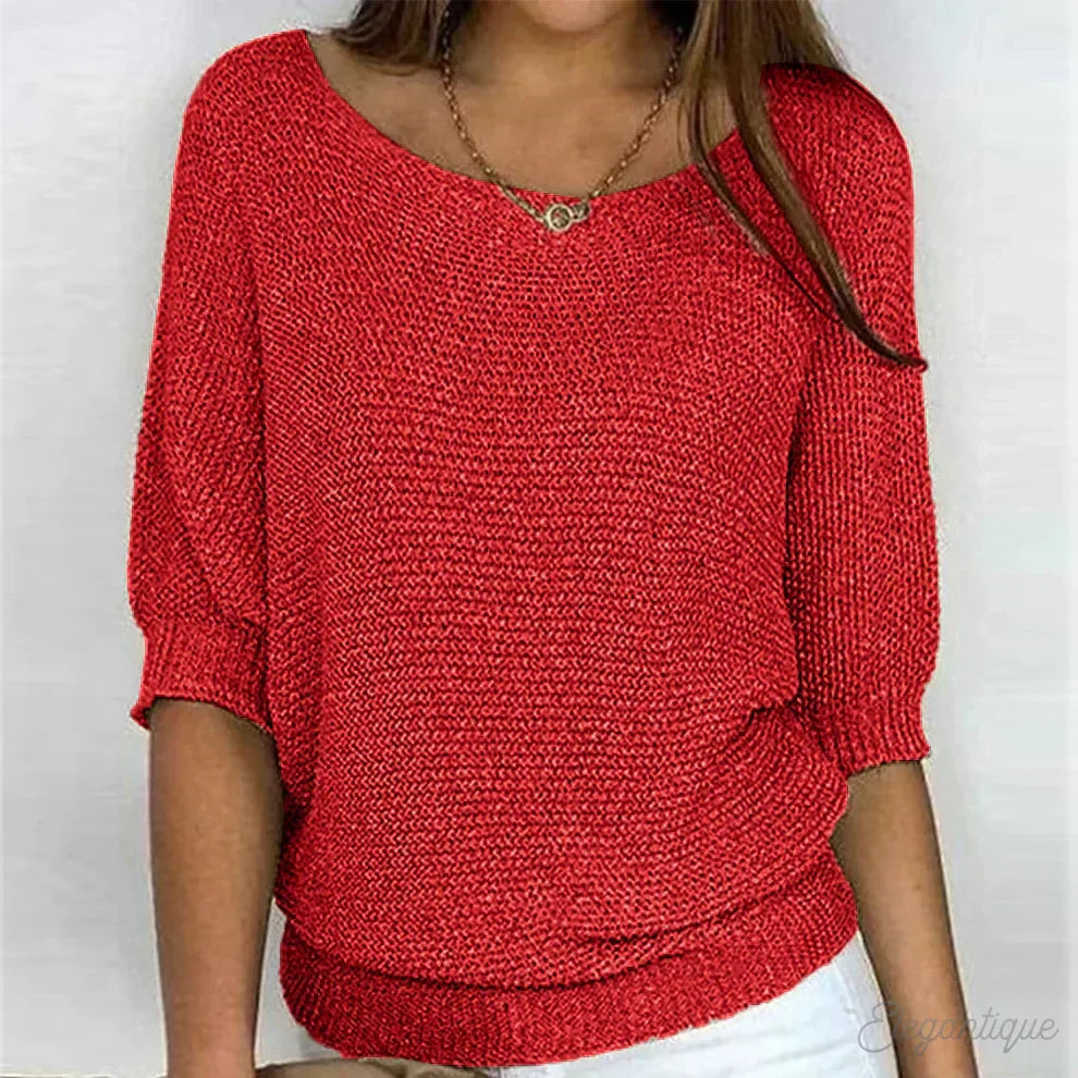 Damen eleganter Strickpullover mit Strickmuster und weichem Strick
