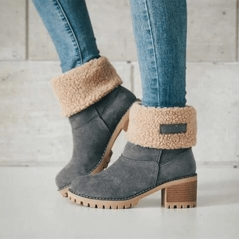 Damen gefütterte Stiefel mit weichem Innenfutter und robuster Sohle