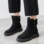 Damen gefütterte Wildleder Slip-On Ankle Boots mit Plateausohle