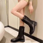 Damen halbhohe Stiefel mit strukturiertem Absatz