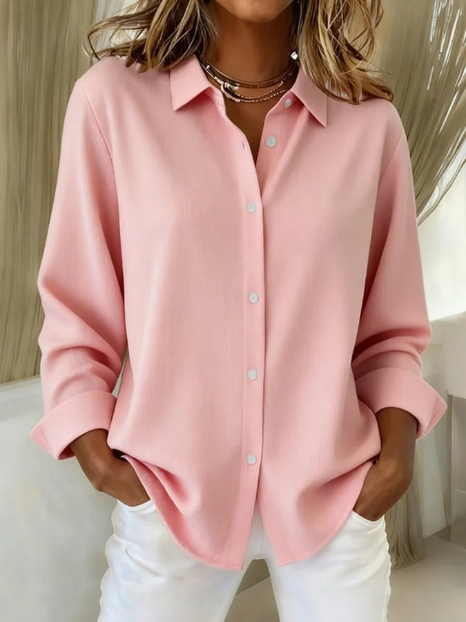 Damen klassische Alltagsbluse mit formstabilem Material und glatter Oberfläche