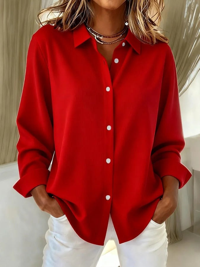 Damen klassische Alltagsbluse mit formstabilem Material und glatter Oberfläche