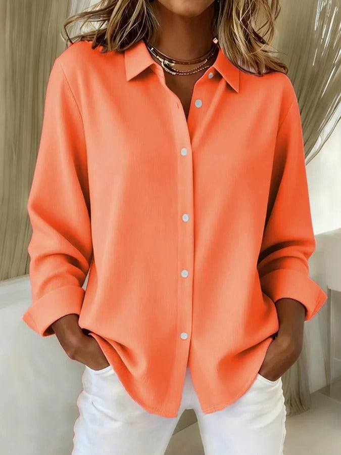 Damen klassische Alltagsbluse mit formstabilem Material und glatter Oberfläche