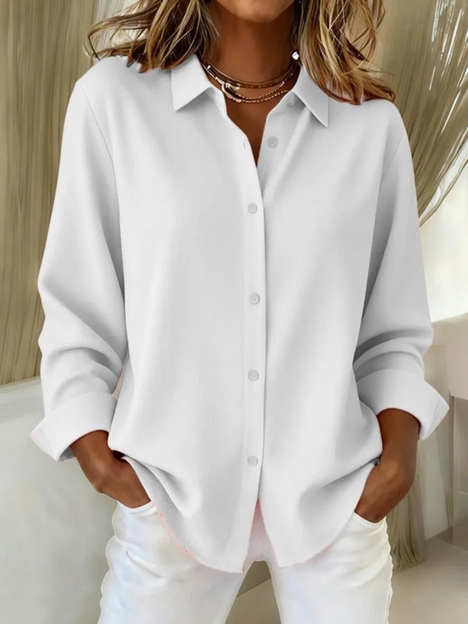 Damen klassische Alltagsbluse mit formstabilem Material und glatter Oberfläche