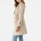 Damen klassischer Trenchcoat mit Knopfverschluss und Taillenbetonung
