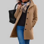 Damen klassischer Wintermantel mit Knopfleiste und langem Schnitt