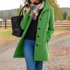 Damen klassischer Wintermantel mit Knopfleiste und langem Schnitt