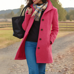 Damen klassischer Wintermantel mit Knopfleiste und langem Schnitt