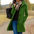 Damen klassischer Wintermantel mit Knopfleiste und langem Schnitt