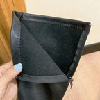 Damen kniehohe Stiefel mit Blockabsatz, elegantem Schnitt und vielseitigem Design