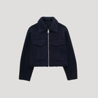 Damen kurze Winterjacke mit Frontreißverschluss