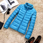 Damen kurze glänzende Winterjacke