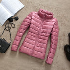 Damen kurze glänzende Winterjacke