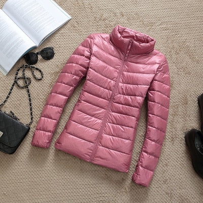 Damen kurze glänzende Winterjacke