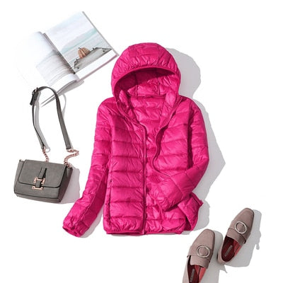 Damen kurze glänzende Winterjacke