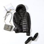 Damen kurze glänzende Winterjacke