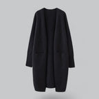 Damen langer Oversized-Kaschmir-Cardigan mit offener Vorderseite