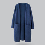 Damen langer Oversized-Kaschmir-Cardigan mit offener Vorderseite