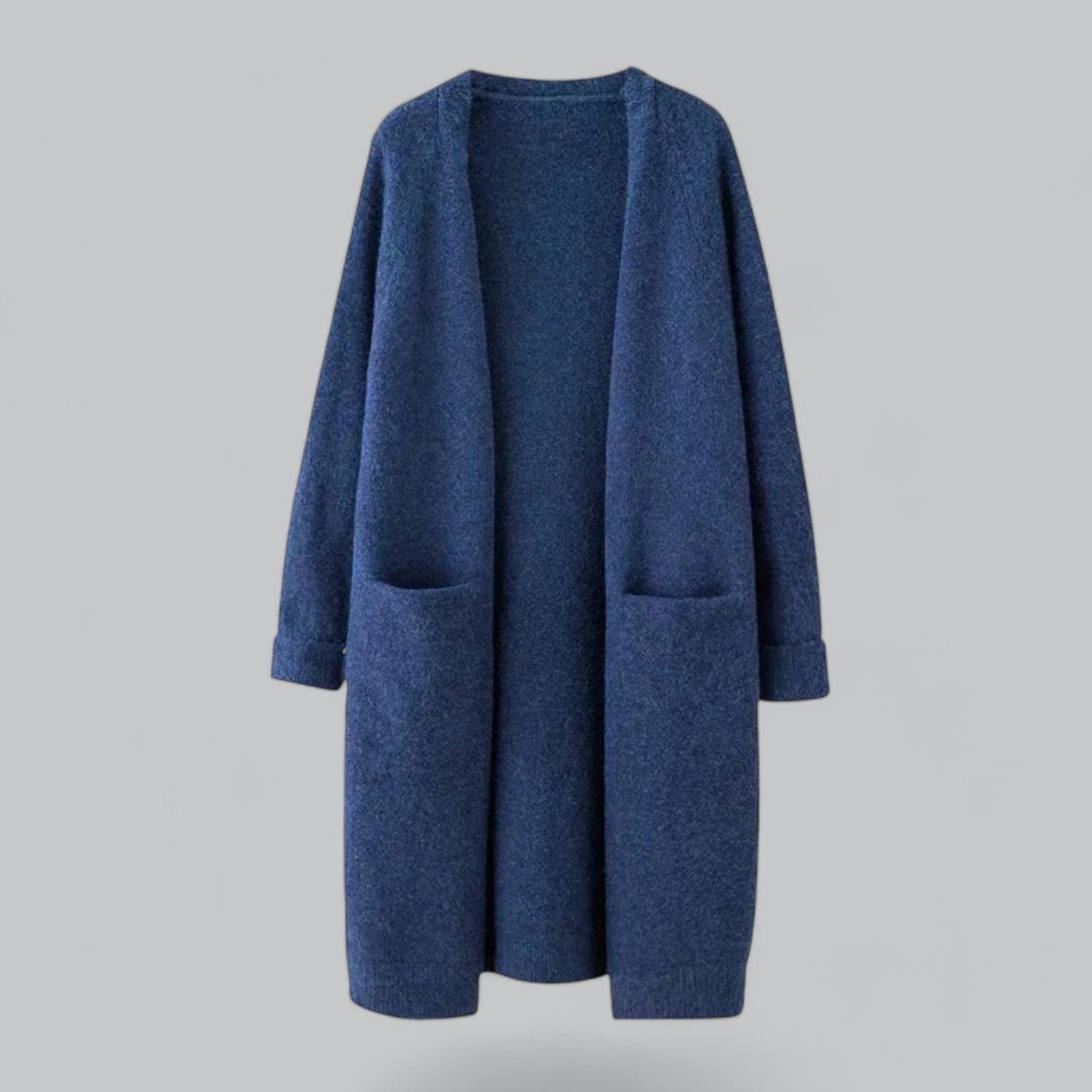 Damen langer Oversized-Kaschmir-Cardigan mit offener Vorderseite
