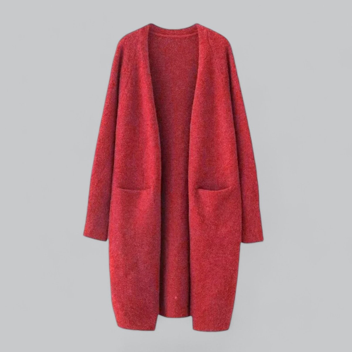 Damen langer Oversized-Kaschmir-Cardigan mit offener Vorderseite