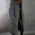 Damen langer warmer Strickcardigan für den Winter