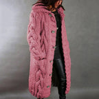 Damen langer warmer Strickcardigan für den Winter