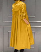 Damen langer wasserabweisender Kapuzen-Trenchcoat aus Polyester mit Reißverschluss