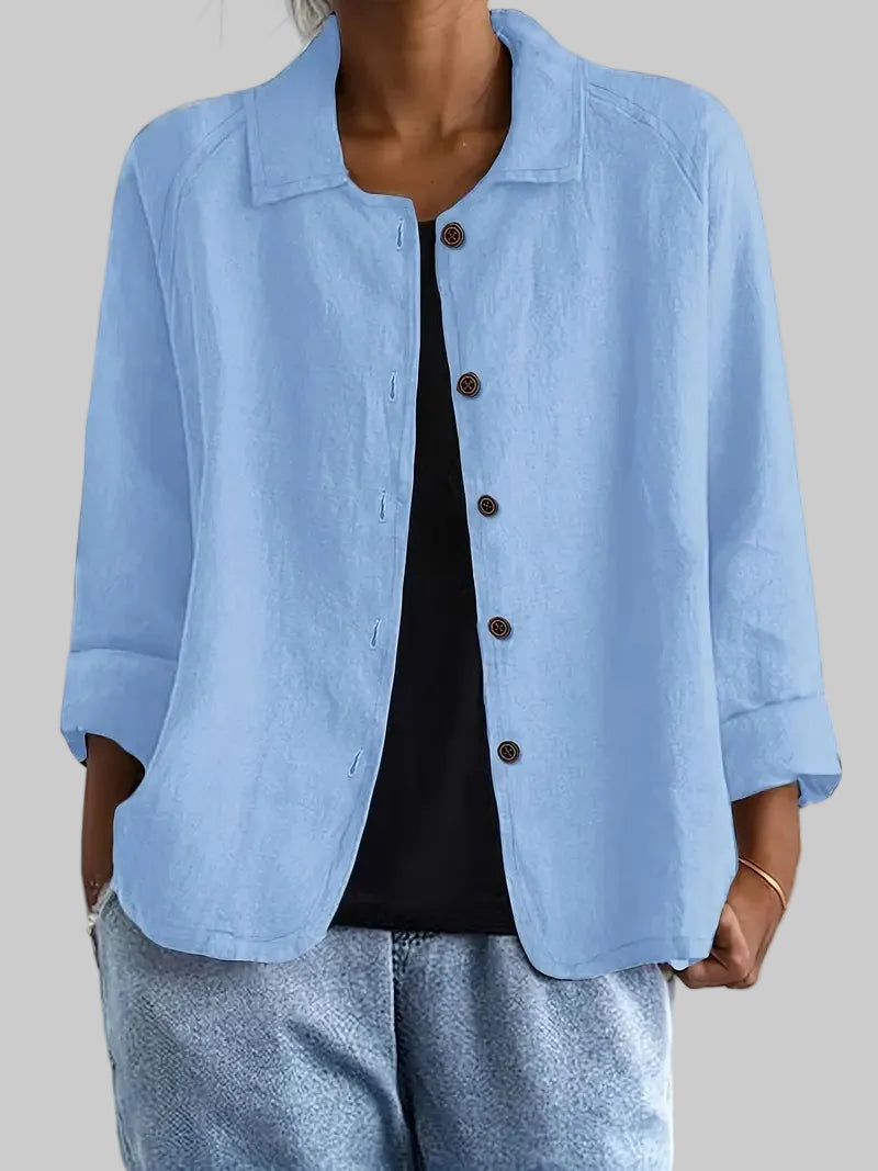 Damen leichte Freizeitjacke mit Knopfleiste