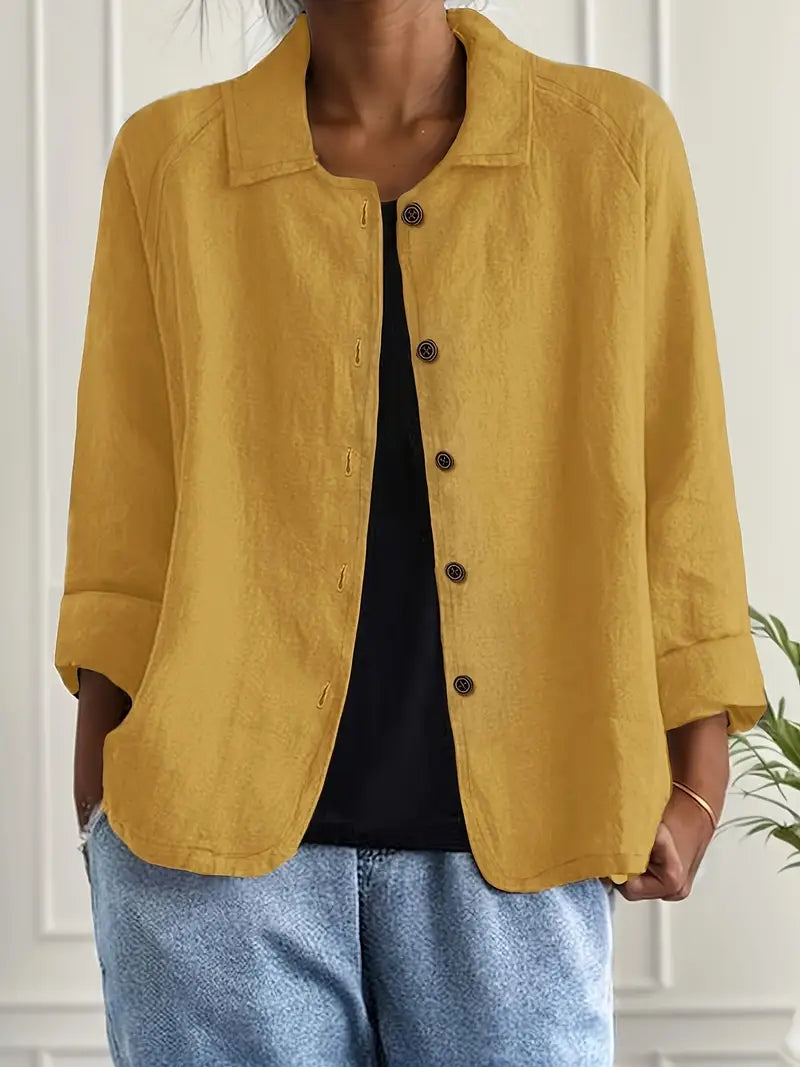 Damen leichte Freizeitjacke mit Knopfleiste