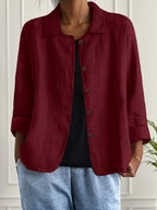 Damen leichte Freizeitjacke mit Knopfleiste