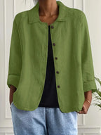 Damen leichte Freizeitjacke mit Knopfleiste