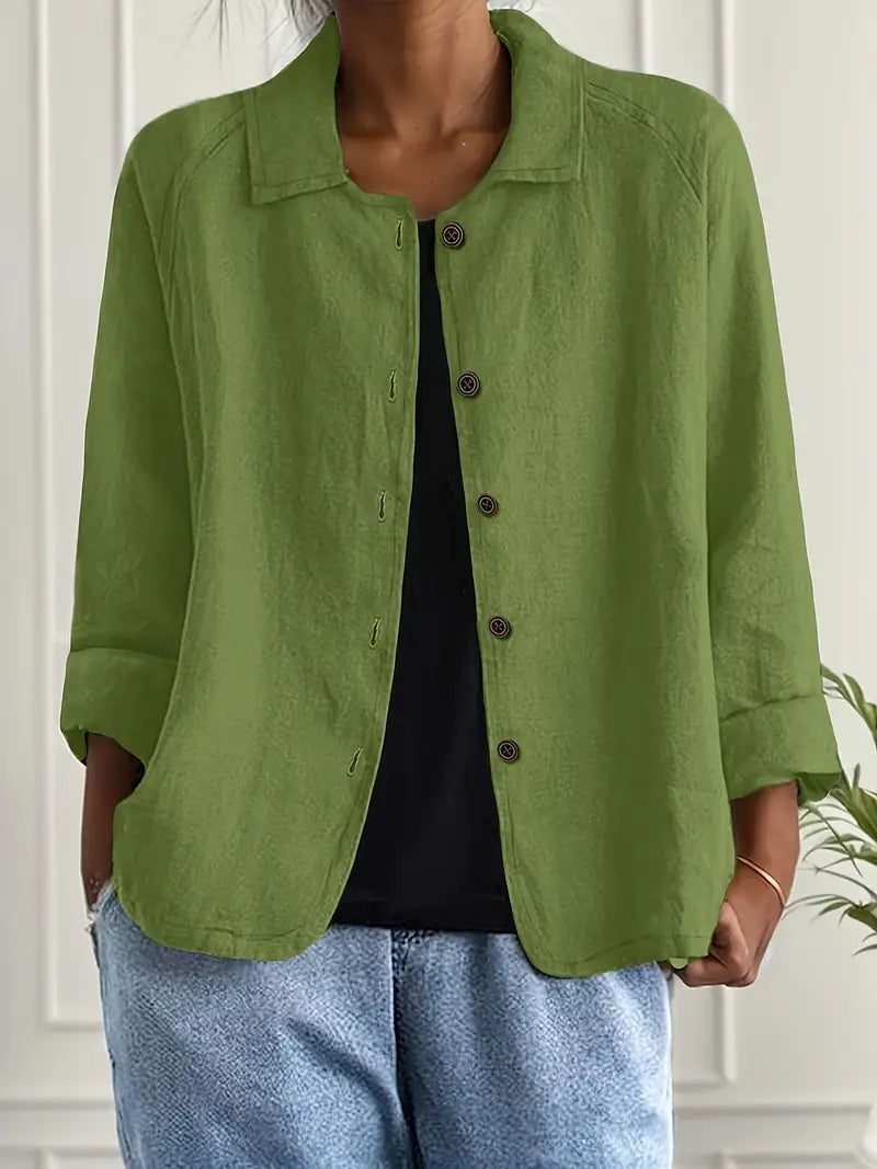 Damen leichte Freizeitjacke mit Knopfleiste