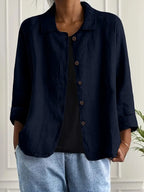 Damen leichte Freizeitjacke mit Knopfleiste