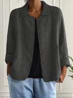 Damen leichte Freizeitjacke mit Knopfleiste