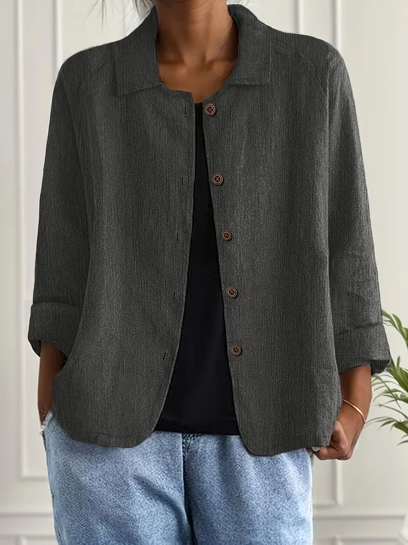 Damen leichte Freizeitjacke mit Knopfleiste