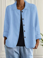 Damen leichte Freizeitjacke mit Knopfleiste