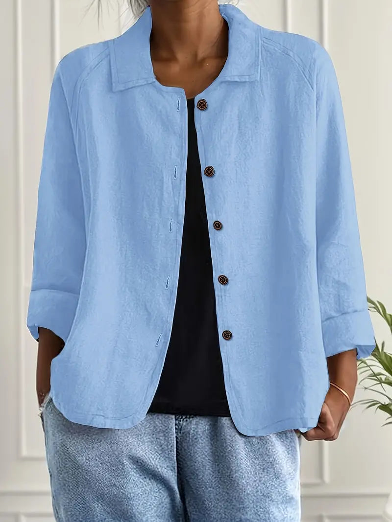 Damen leichte Freizeitjacke mit Knopfleiste
