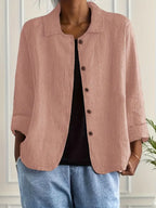 Damen leichte Freizeitjacke mit Knopfleiste