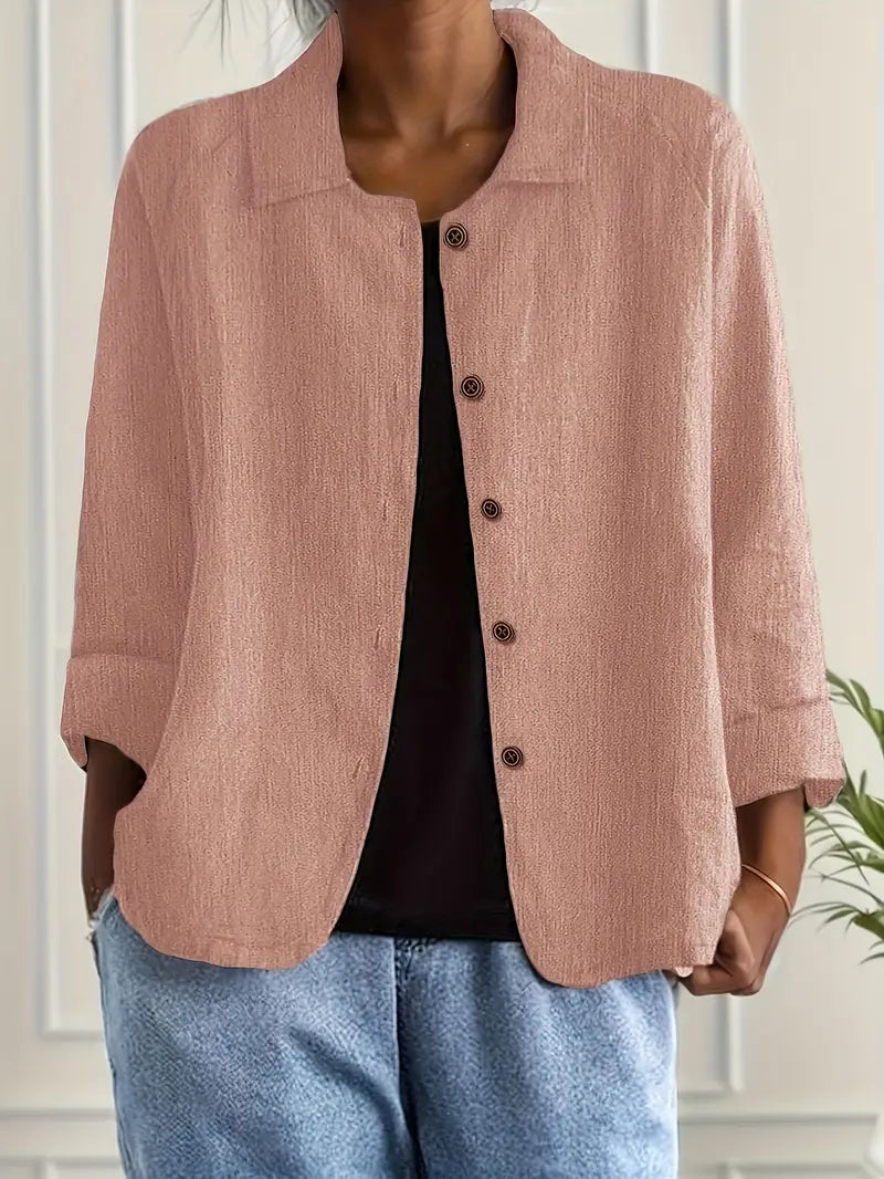 Damen leichte Freizeitjacke mit Knopfleiste