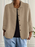 Damen leichte Freizeitjacke mit Knopfleiste