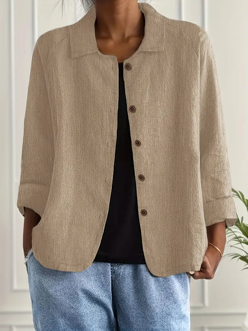 Damen leichte Freizeitjacke mit Knopfleiste