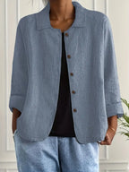 Damen leichte Freizeitjacke mit Knopfleiste