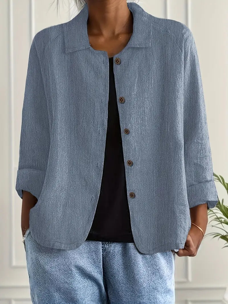Damen leichte Freizeitjacke mit Knopfleiste
