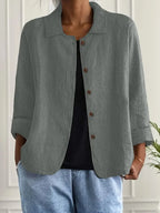 Damen leichte Freizeitjacke mit Knopfleiste