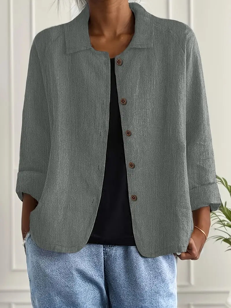 Damen leichte Freizeitjacke mit Knopfleiste