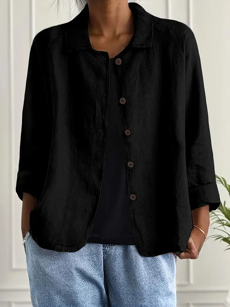 Damen leichte Freizeitjacke mit Knopfleiste