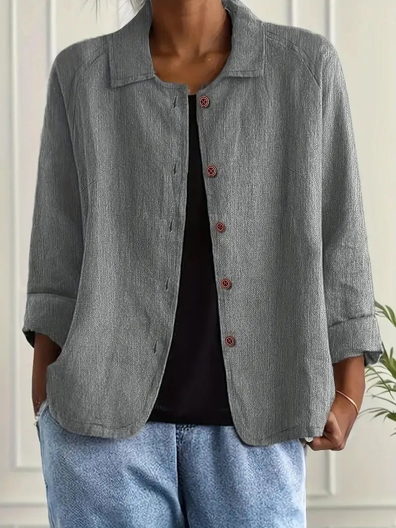 Damen leichte Freizeitjacke mit Knopfleiste
