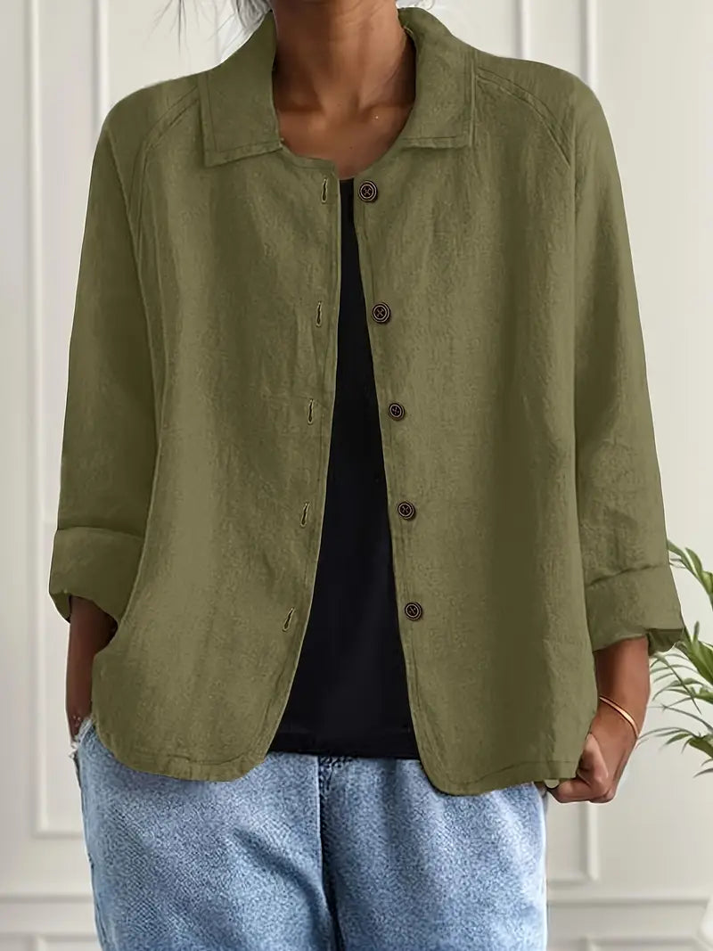 Damen leichte Freizeitjacke mit Knopfleiste
